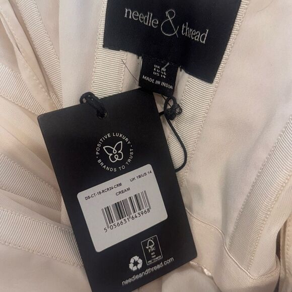 NWT Needle & Thread Regal Rose Gloss Strapless Micro Mini Dress Champagne Size14 - Picture 13 of 14